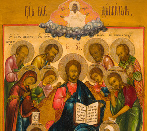 A Russian orthodox 'Deesis' icon, 19th C.