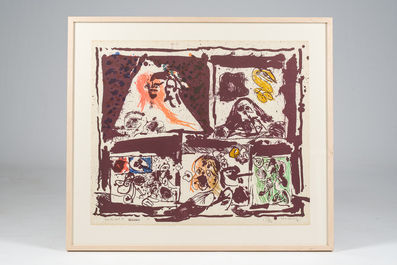 Pierre Alechinsky (1927): 'Mais o&ugrave; sont-ils', lithograph in colours, ed. 79/90, (1963)