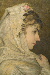 Jean Delvin (1853&ndash;1922): Portrait of a young woman, oil on canvas