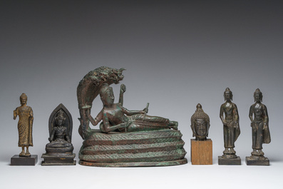 A varied collection of Asian figures of Buddhist deities, a.o. Thailand, Burma, India, etc., 10th C. and later