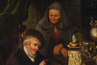 Abraham Anne van de Kasteele (1814&ndash;1893): The antique dealer, oil on canvas, dated 1844