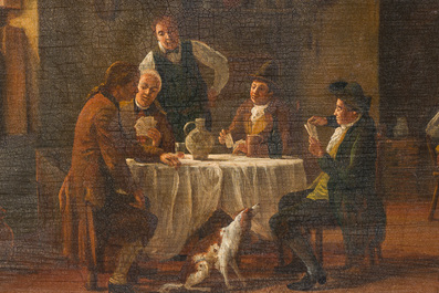 Jan Vermeert (1801&ndash;1872?): The card game, oil on panel, dated 1828