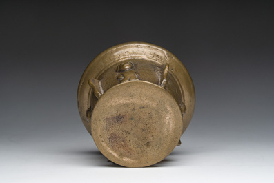 A French bronze mortar with relief design, 16th/17th C.