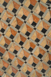 An Italian plaque with a geometric pattern formed by various types of marble, ca. 1900