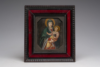Southern European school: Madonna and Child, oil on copper, 18th C.