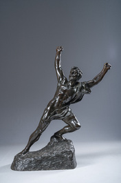 Jef Lambeaux (1852&ndash;1908): 'The triump' or 'The victor', brown patinated bronze