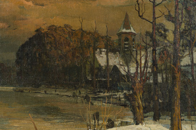 Alfons De Cuyper (1887-1950): Animated winter landscape, oil on canvas