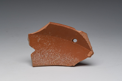 Three alabaster vases and three fragments of amphorae, presumably Egyptian period and later