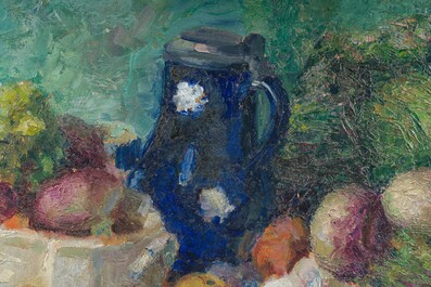 Victor Simonin (1877-1946): 'Nature morte aux navets', oil on panel