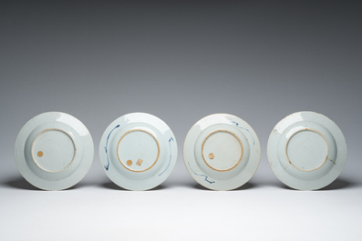 Eleven Chinese Imari style and famille rose plates with floral design, Yongzheng/Qianlong