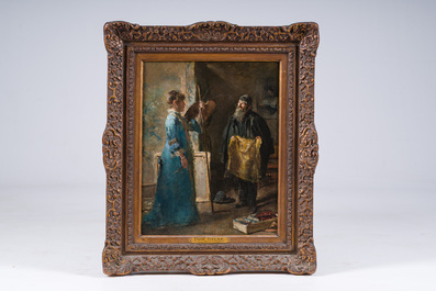 David Oyens (1842-1902): 'Le marchand d'&eacute;toffes', oil on canvas, dated (18)86