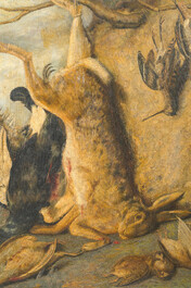 G. Waldack (19&egrave;me/20&egrave;me si&egrave;cle): Nature morte aux troph&eacute;es de chasse, huile sur toile