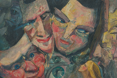 Jos Trotteyn (1910-2002): The blushing glances, oil on board