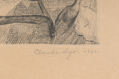 Claude Lyr (Claude Vanderhaeghe, 1916-1995): 'Envo&ucirc;tement', etching, dated 1960