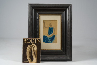 Auguste Rodin (1840-1917, after): Lady in a blue dress, multiple via the Jacomet procedure, with a stamp of the Mus&eacute;e Rodin
