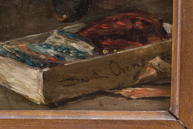 David Oyens (1842-1902): 'Le marchand d'&eacute;toffes', oil on canvas, dated (18)86