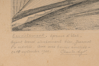 Claude Lyr (Claude Vanderhaeghe, 1916-1995): 'Envo&ucirc;tement', etching, dated 1960