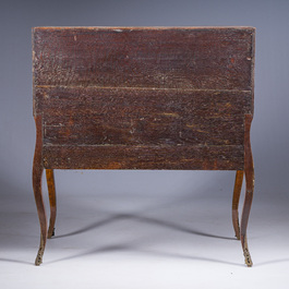 A Dutch bronze mounted wooden ladies' desk with floral marquetry, 19th C.
