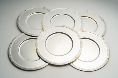 A French 83-piece silver-plated cutlery set and six underplates, model Aria, Christofle, 20th C.