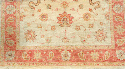 An Afghan Ziegler rug with floral design, wool on cotton, 20th C.