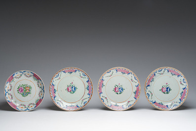 A varied collection of Chinese famille rose and Imari style porcelain with floral and Mandarin design, 18th/19th C.