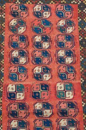 An Uzbek wool Lakai Kelim (Kilim) rug with geometric design, ca. 1900