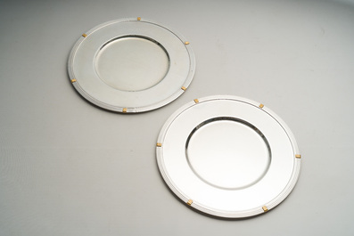 A French 83-piece silver-plated cutlery set and six underplates, model Aria, Christofle, 20th C.