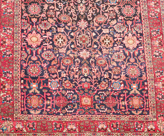 Four oriental rugs, a.o. Tabriz, Sarouk and Hamadan/Nahavand rugs with floral and geometric design, wool and cotton, 20th C.