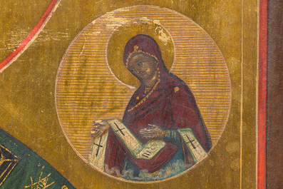 A Russian orthodox 'St. Nicholas the Wonderworker' icon, 19th C.