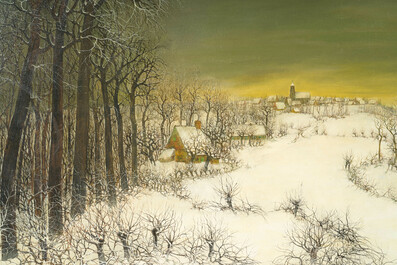 Leo Piron (1899&ndash;1962): 'Nukerke', oil on canvas, dated 1961