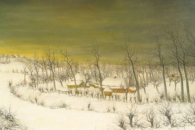 Leo Piron (1899&ndash;1962): 'Nukerke', oil on canvas, dated 1961