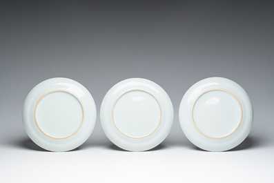 Six Chinese blue and white 'playing boys in a landscape' plates, 19th C.