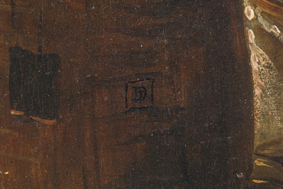 School of Teniers (David Teniers II, 1610-1690): Animated inn scene, oil on panel, 17th C.