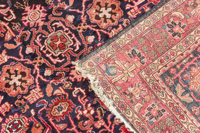 Four oriental rugs, a.o. Tabriz, Sarouk and Hamadan/Nahavand rugs with floral and geometric design, wool and cotton, 20th C.