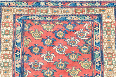 A Turkish Kula rug with geometric design, 20th C.