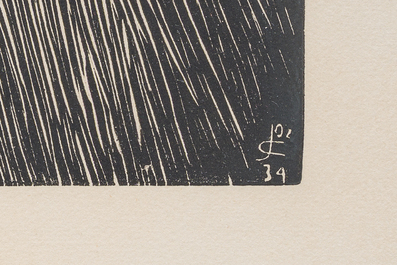 Belgian school: Five various graphic works, 20th C.