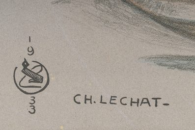 Charles Lechat (1896-1974): Poster 'Waereghem Grandes Courses', press 'P. Vermeersch - Waereghem', dated 1934