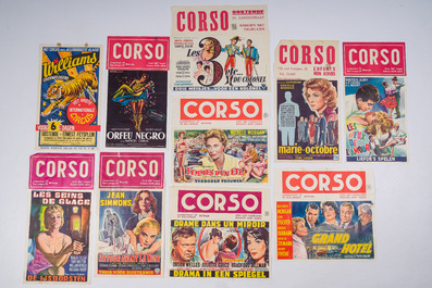 Nineteen various posters promoting mainly Ostend events (Cinema Corso, Circus, etc.), 20th C.