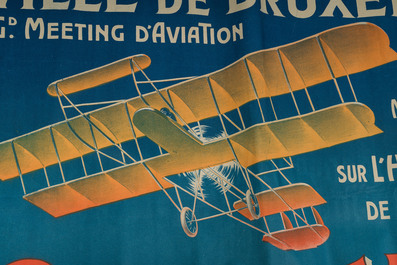 An exceptional poster promoting the (fatal) parachute jump of Lucienne 'Cayat de Castella' Blaise, Courbet &amp; Cie, (1914)