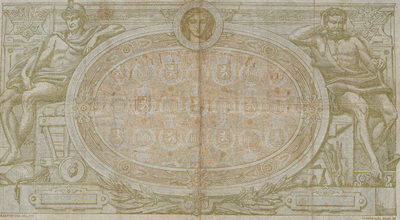 Three Belgian 1000 franc banknotes featuring Neptune and Salacia issued by the National Bank of Belgium, dated 1909-1919