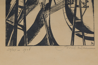 Belgian school: Five various graphic works, 20th C.