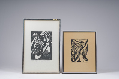 Belgian school: Five various graphic works, 20th C.