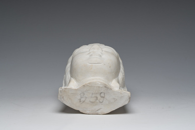 A Chinese white marble head of a Guanyin, second half 20th C.