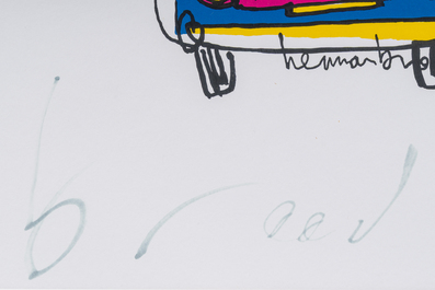 Herman Brood (1946-2001): 'Cars' or 'Cars botsing', serigraph in colours, ed. 174/200