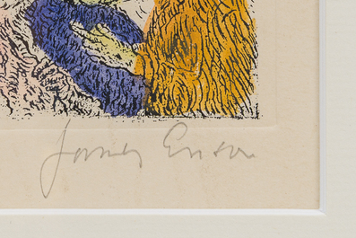 James Ensor (1860-1949, after): The deadly sins, eight etching in colours, [1904], 20th C.