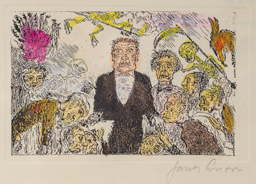 James Ensor (1860-1949, after): The deadly sins, eight etching in colours, [1904], 20th C.