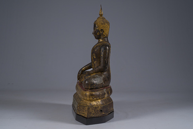 A Thai gilt bronze Buddha, Ayutthaya, 18th C.