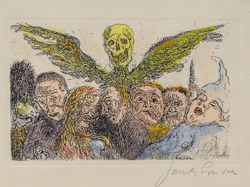 James Ensor (1860-1949, after): The deadly sins, eight etching in colours, [1904], 20th C.
