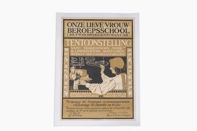 Armand Rassenfosse (1862-1934, attributed to): Poster for an exhibition of the Our Lady Vocational School in Ghent, first half 20th C.