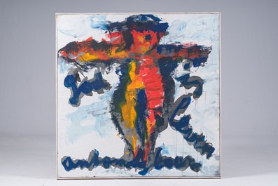 Anton Heyboer (1924-2005): The crucified, oil on canvas